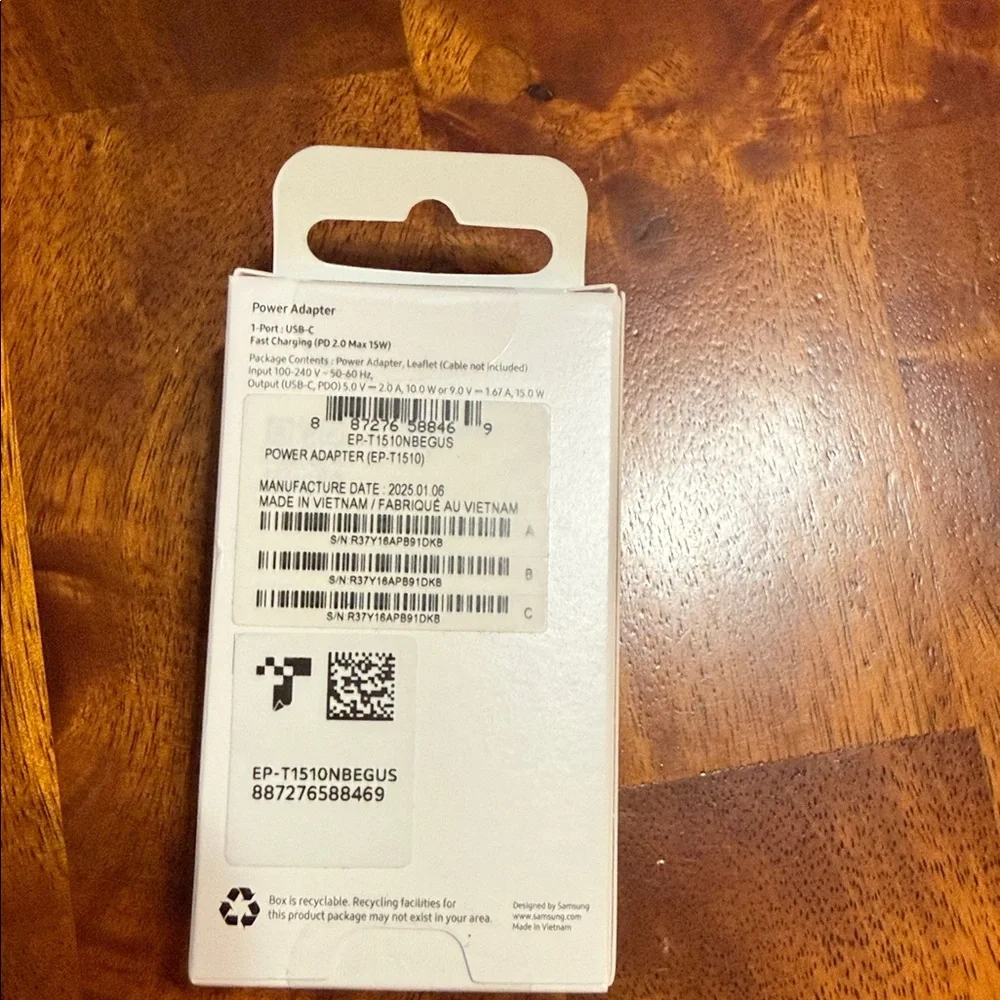 Samsung Black 15W USB-C Power Adapter
